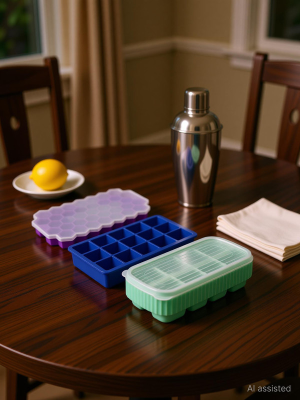 QOLAXA 37 Cubes + 8 Cubes + 15 square Multicolor Silicone, Plastic Ice Cube Tray(Pack of3)