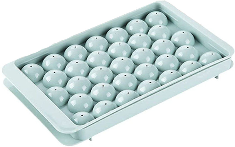 Ultrazon Plastic Ice Cube Tray Round 35 Grid Mini Heart Making Sphere Mold for Freezer Multicolor Plastic Ice Cube Tray(Pack of1)