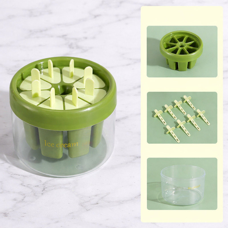 GROWA Popsicles Ice Cream Mold green Green Plastic Ice Ball Tray(Pack of1)