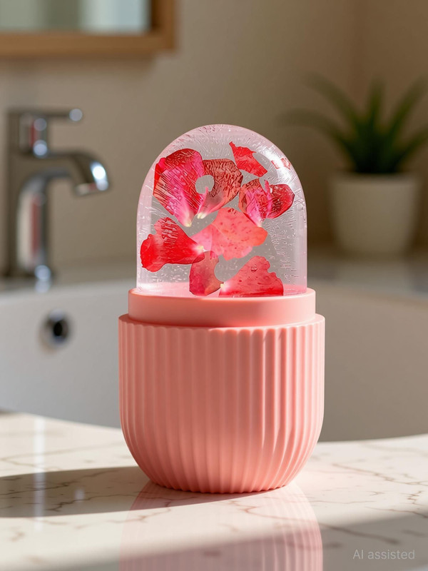 Kahaan enterprise Ice Face Roller Silicone Facial Cube Pink Silicone Ice Cube Tray(Pack of1)