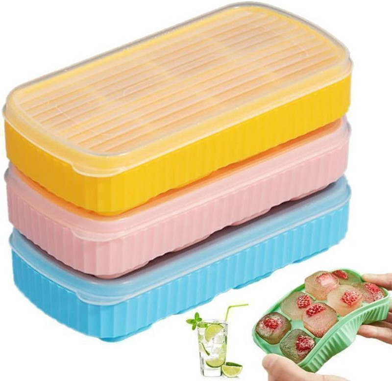 Dreamy Delights Multicolor Silicone Ice Cube Tray(Pack of4)