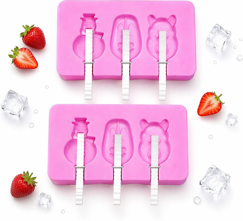 ABINTERPRISES ICE POP MOLD Pink Silicone Ice Cube Tray(Pack of1)