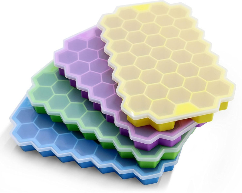kantaba Honeycomb 37 Cavity Ice Tray Multicolor Silicone Ice Cube Tray(Pack of1)