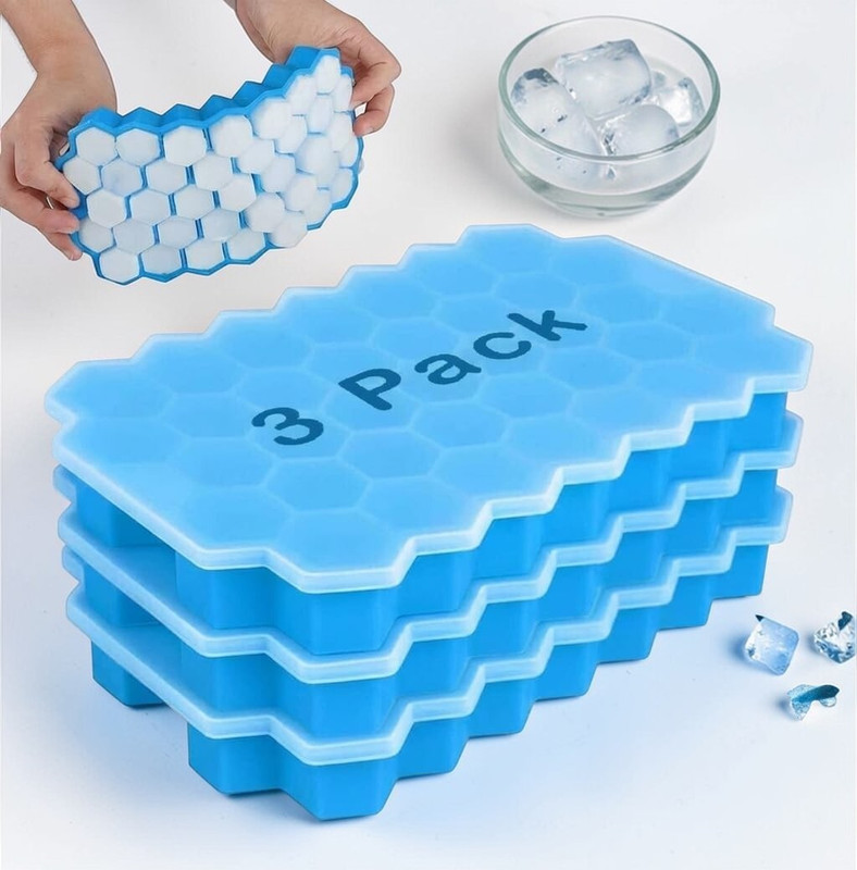 GROWA Green Silicone Ice Cube Tray(Pack of3)