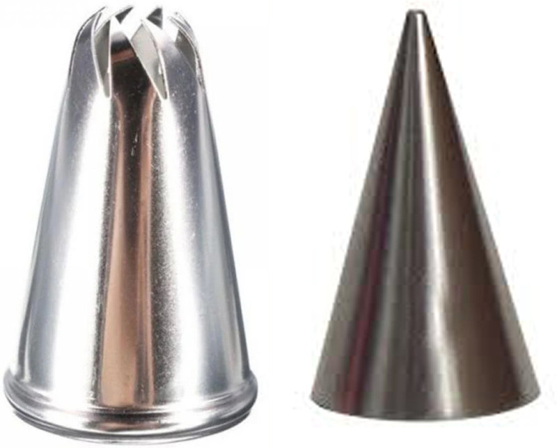 JAMBOREE Combo Of Rose Swril and Leaf Nozzle Cake Decorating Icing Tip Stainless Steel Leaf Icing Nozzle(Steel Pack of 2)