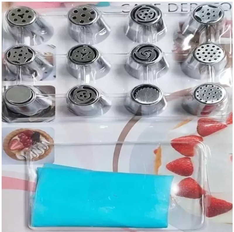 Xila Magic Nozzle12 and Piping Bag Stainless Steel Speciality Icing Nozzle(Silver Pack of 1)