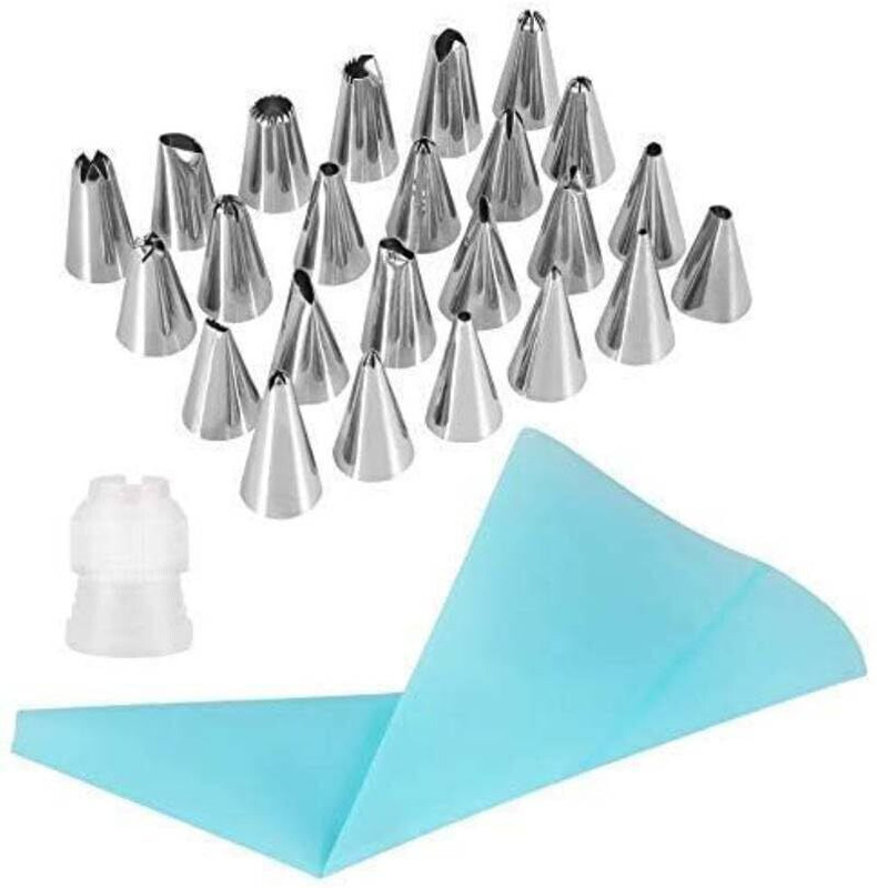 SEAVOKES Cake Decorating Set Frosting Icing Piping Bag Steel Multi-opening Icing Nozzle Steel Multi-opening Icing Nozzle (Pack of 15) Stainless Steel Multi-opening Icing Nozzle(Silver Pack of 15)