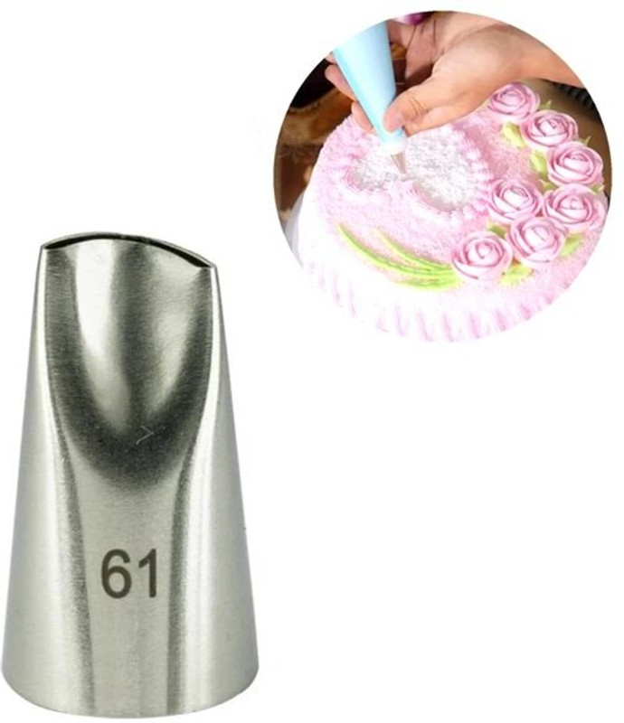 noble foods 61 no. Cake Cream Decoration Tips Piping Nozzle Stainless Steel Pastry Nozzle. Stainless Steel Speciality Icing Nozzle(Silver Pack of 1)