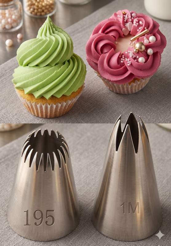 JAMBOREE 1M+ leaf nozzzle Nozzle Large Size Cake Tip, Muffin Decoration (Pack Of 2) Stainless Steel Star Icing Nozzle(Steel Pack of 2)