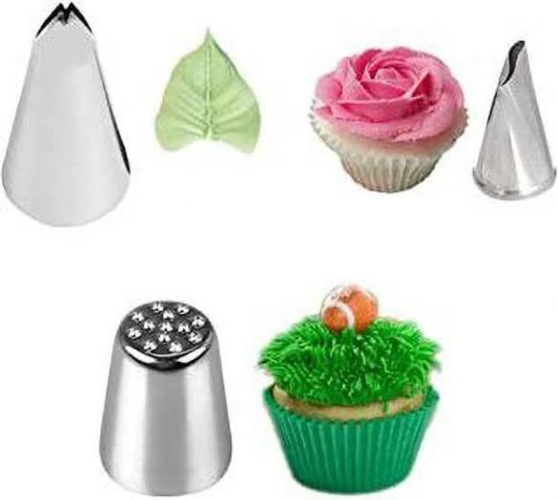kyamison 113+234+127 Nozzle Icing Piping Tip Stainless Steel Leaf Icing Nozzle(Steel Pack of 3)