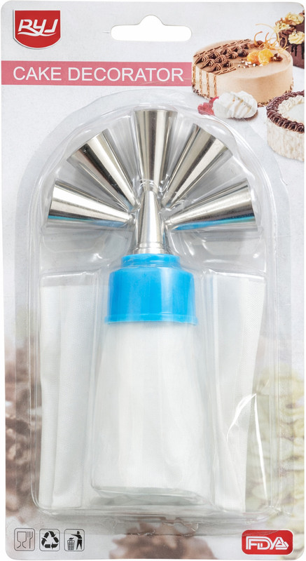 V Bright 6 Pieces Icing Bag with Nozzle Set Silver Multi-opening Icing Nozzle(Multicolor Pack of 6)