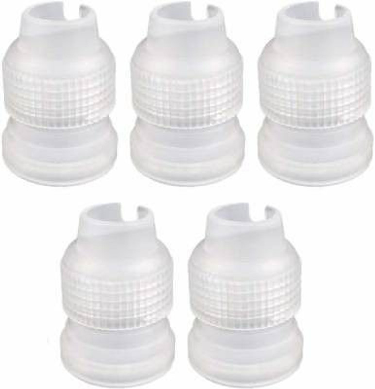 Magnusdeal 1214 Plastic Round Icing Nozzle(White Pack of 5)