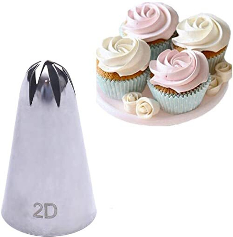 H&M Store 2D Closed Star Piping Tips for Cake, Cupcake & Pastry Decorating Stainless Steel Multi-opening Icing Nozzle(Multicolor Pack of 1)