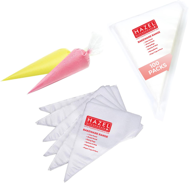 HAZEL Disposable Piping Bags 100 Pcs Cake Decoration Icing Set(Set of 100)