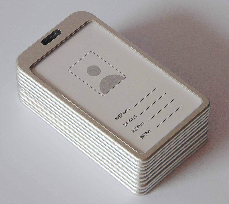 Hrc i Cards-Natural Hard Metal (Aluminum Alloy) ID Card Holder with Scratch Guard 3 Card Holder(Set of 3, Silver)