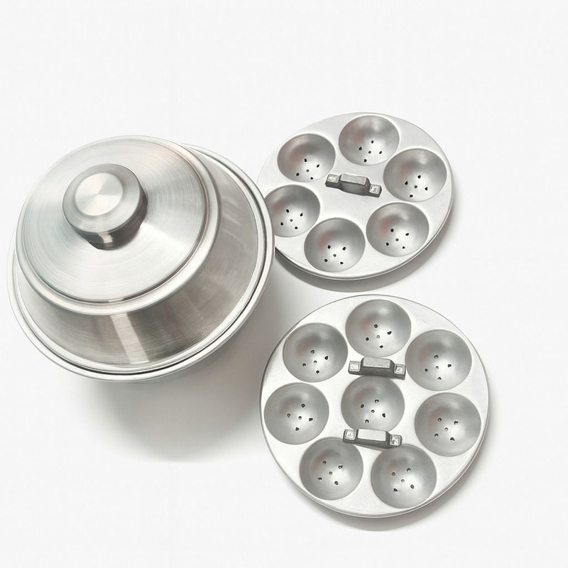 Muthaiyatraders Aluminum Idli Steamers & Idli Maker (Silver) (Size - 14 Idli) Standard Idli Maker(1 Plates , 14 Idlis )
