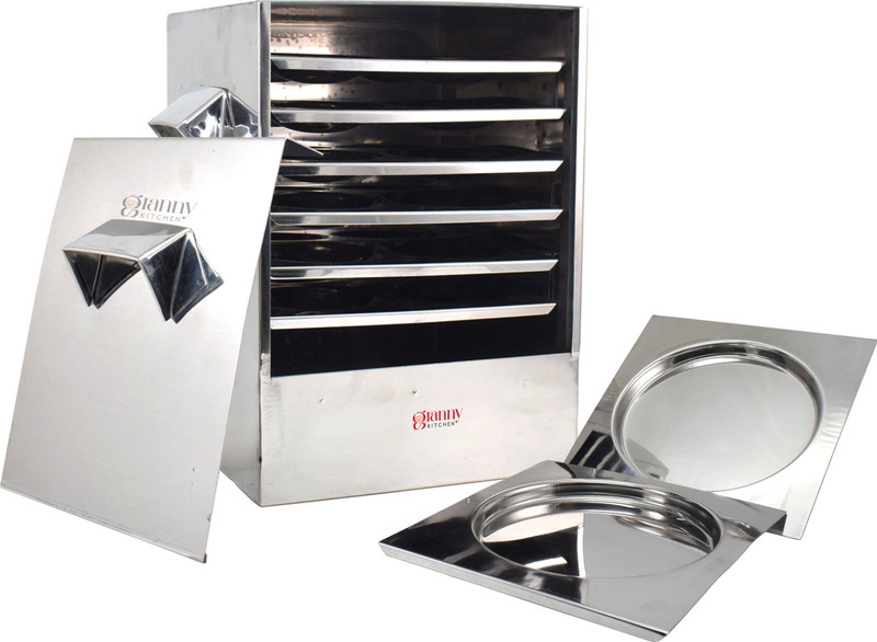 Granny Kitchen Cauka/Square/Idly Cooker 6 Plates with 6 Regular Idly & 2 Dhokla/Tate idlyPlates Induction & Standard Idli Maker(8 Plates , 24 Idlis )