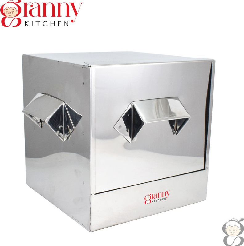 Granny Kitchen Square/Cubic Idly cooker 4+2 plates with 16 Regular idly Extra 2 TatteIdly plate Induction & Standard Idli Maker(6 Plates , 16 Idlis )