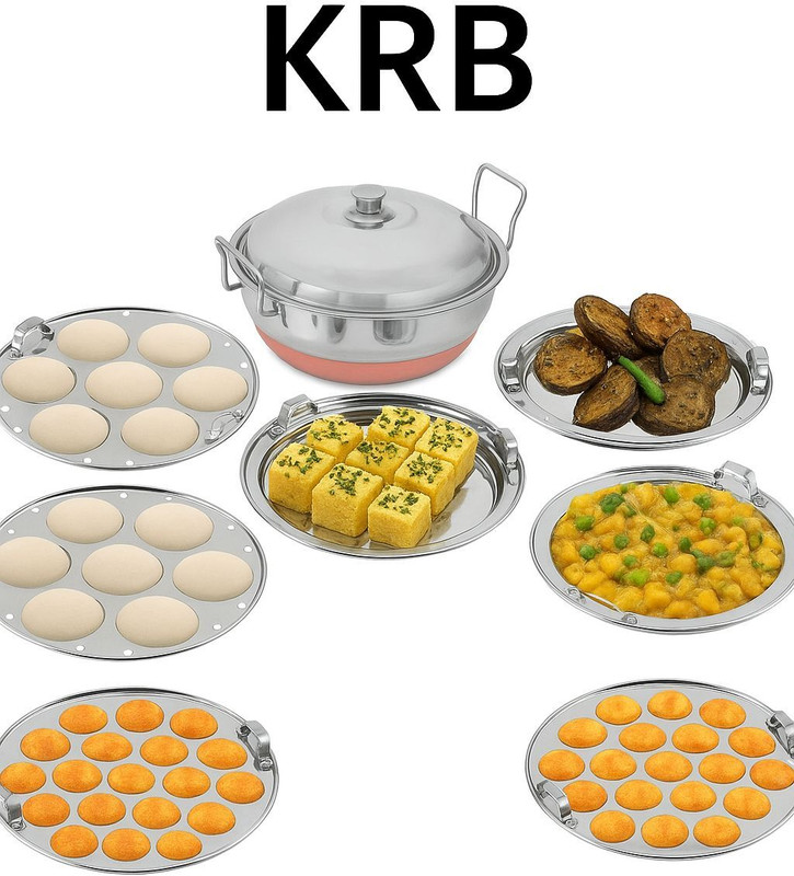 AadiVeer Stainless Steel Premium Idli Cooker | Idli Pot Induction & Standard Idli Maker(2 Plates , 9 Idlis )