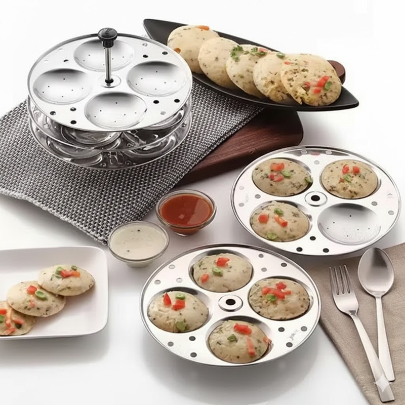Homieca Low Price Idli Maker Steel Aluminium | Mini & Big Size Standard Idli Maker(3 Plates , 12 Idlis )