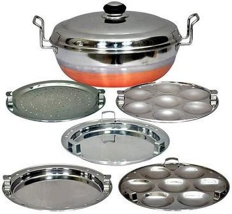 MITHALI New_5 in1BottomMulti kadhai,Steamer and Idli Maker Standard Idli Maker(5 Plates , 14 Idlis )