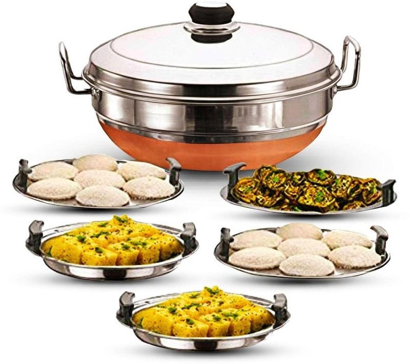 EverChef Premium 02 Plate Idli Maker Steel Standard Idli Maker(5 Plates , 14 Idlis )