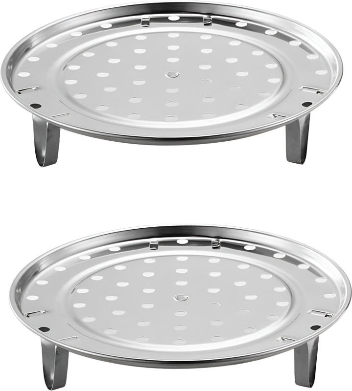 Alark 2 Psc Stainless Steel Steaming Rack Steam Tray Food & Vegetable Steamer Kitchen Stainless Steel Steamer(0.1 L)