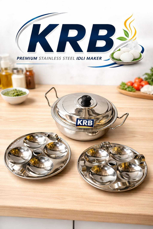 KRB KRB Idli stand, stainless steel idli steamer, small idli maker, kitchen cookware Induction & Standard Idli Maker(2 Plates , 8 Idlis )