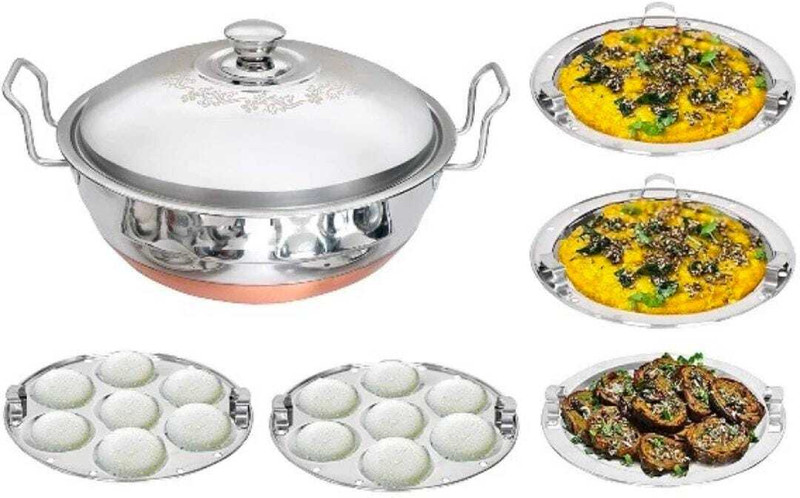 KRB KRB,All-in-One Big Size 5 Plate 2 Idli | 2 Dhokla | 1 Patra | Momo's Standard Idli Maker(5 Plates , 14 Idlis )