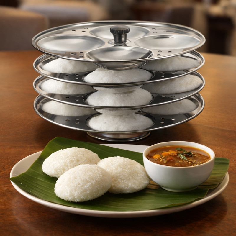 EMINENT TRADERS STAINLESS STEEL Standard Idli Maker(5 Plates , 14 Idlis )