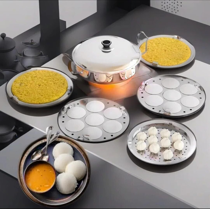 MITHALI New_Idli cooker for home and kitchen Induction & Standard Idli Maker(5 Plates , 7 Idlis )