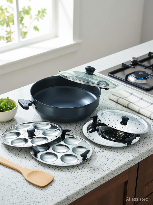 Prestige Multi Kadai Induction & Standard Idli Maker(4 Plates , 13 Idlis )
