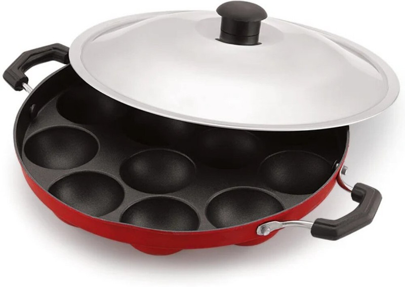 ecomdeepak appam001 Appachatty Pan 12 cm, 15 cm diameter 7 L, 8 L capacity(Aluminium, Induction Bottom)