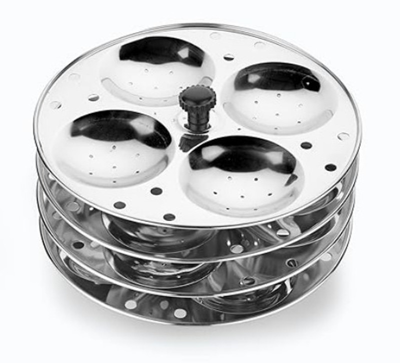 SHUBHCO Stainless Steel 3 Plate Idli Stand | Idli Cooker | Dhokla & Momo Steamer Induction & Standard Idli Maker(3 Plates , 12 Idlis )
