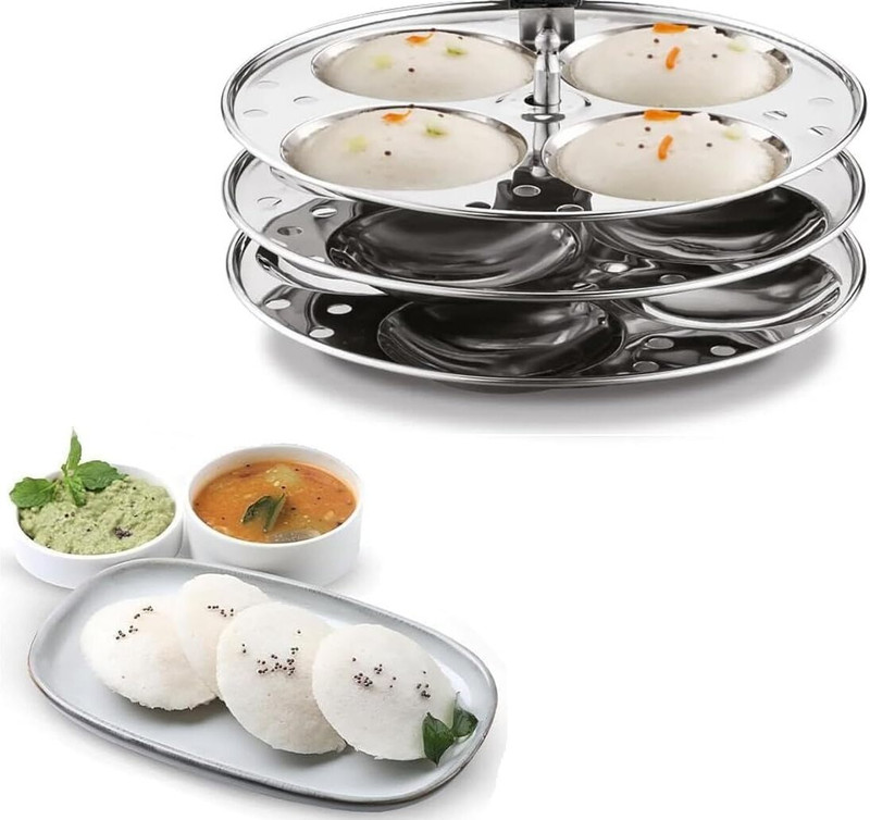 THANGAM Thangam Stainless Steel Idly Stand 3 Plates (12 Idlis) with Steam Vent Standard Idli Maker(3 Plates , 12 Idlis )