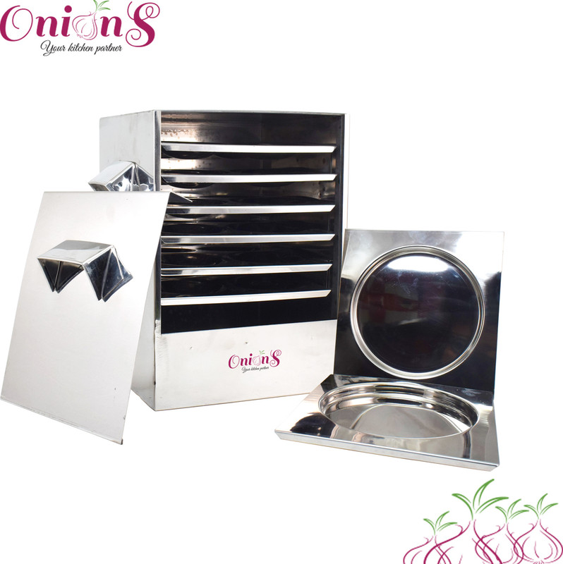 Onions Cauka/Square/Cubic Idly cooker with 6 Regular plates and 2 dokla plate, Induction & Standard Idli Maker(8 Plates , 24 Idlis )