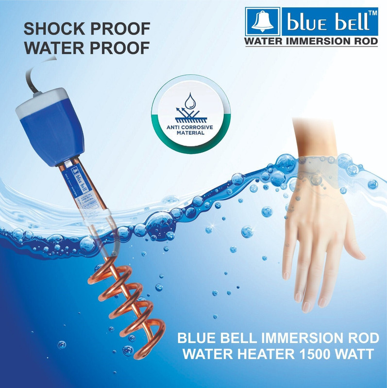 blue bell Immersion Water Heater Heating Element 1500W|Shock Proof Rod 1500 W Shock Proof Immersion Heater Rod(Element coil)