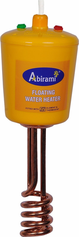 Abirami Floating Water Heater-2000W | 100% Copper Heating Tube | SHOCKPROOF (BIG-YELLOW) 2000 W Shock Proof Immersion Heater Rod(100% Copper Element)