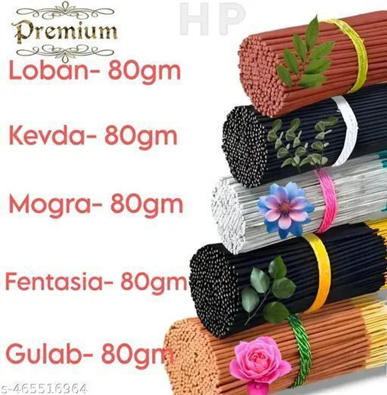 DMLPBP premium Agarbatti Guggal, loban,fancy 400 gm 5in1 Agarbatti Incense Sticks Loban(400 g)