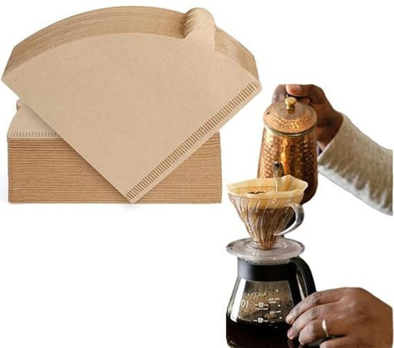 ELEPHANTBOAT 100 Counts Coffee Filter Paper for Brewing Coffee Natural Unbleached Coffee Indian Coffee Filter(250 ml)