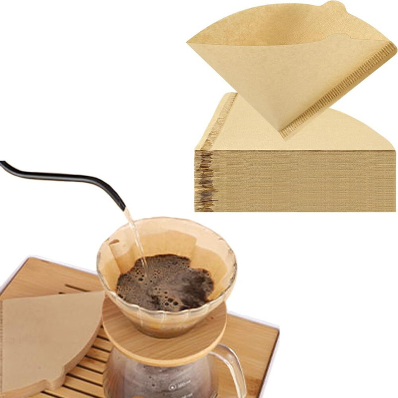 CPEX 100-Piece Cone Shaped Natural Coffee Filters Disposable Paper Coffee Filter Cone Indian Coffee Filter(150 ml)