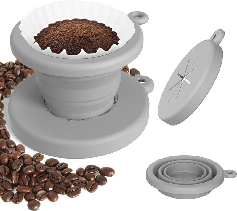 HASTHIP Silicone Reusable Coffee Dripper Filter for Home Camping Indian Coffee Filter(600 ml)