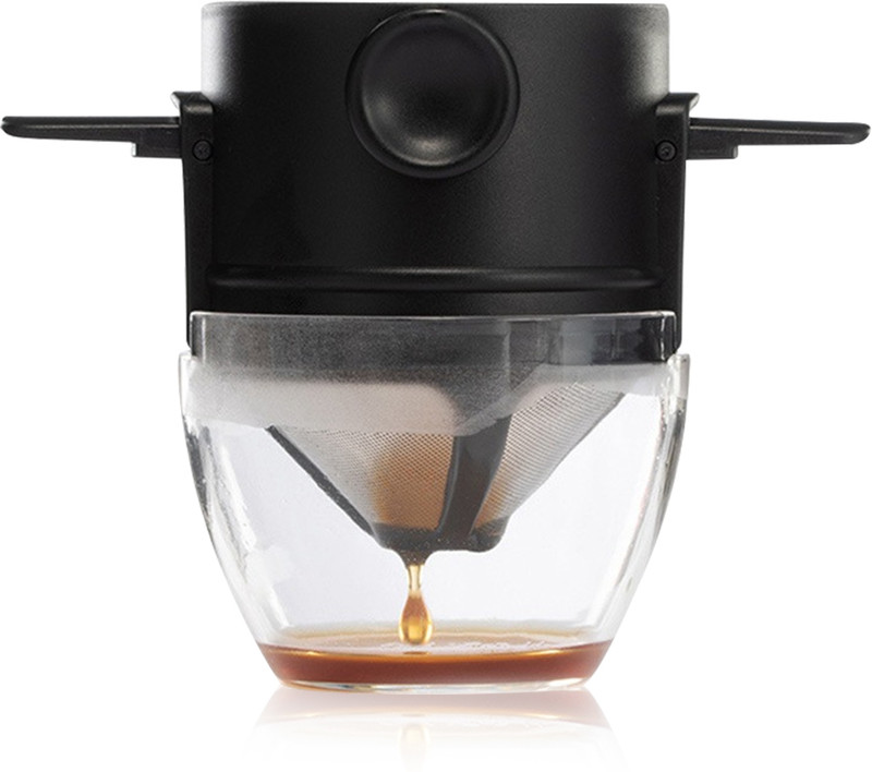 HASTHIP Filter Coffee Maker with Bottom Cup Double Mesh Pour Over Indian Coffee Filter(600 ml)