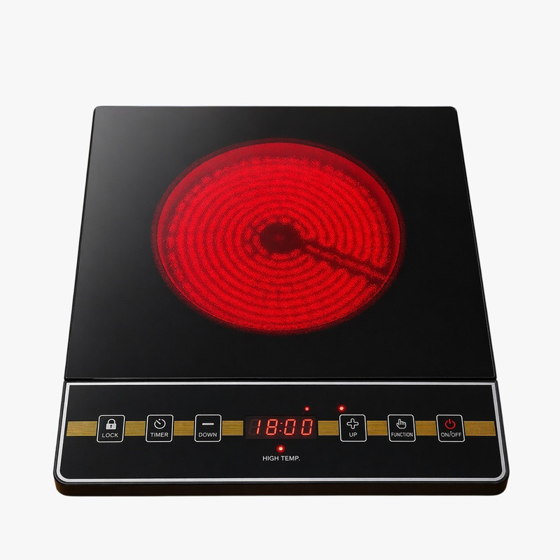 ALTINO 1500 W Infrared Cooktop Touch Panel(Black, 2200 Watt Infrared Cooktop, Multiple Modes, Over-Heat Protection, LED Display)