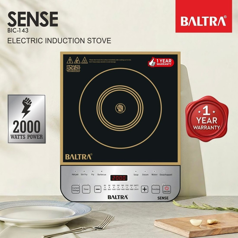 Baltra 2000 W Induction Cooktop Touch Panel(Black, Sense BIC-143)