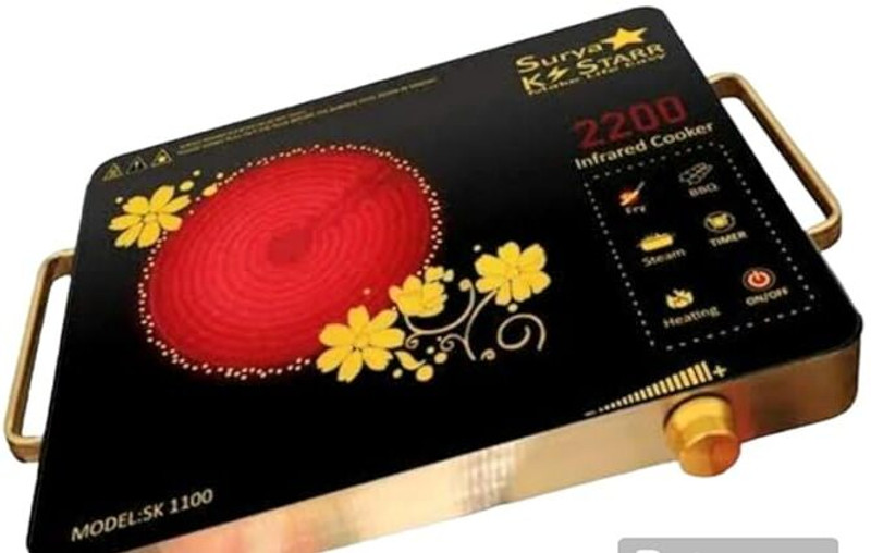 SANGAM 2200 W Induction Cooktop Push Button(Black, k star infrared induction cooker 2200 watt with two side golden coloured handle)