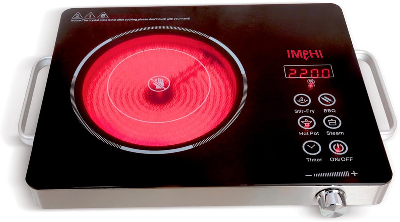 IMPHI 2200 W Induction Cooktop Touch Panel(Red, Infrared Cooktop | 2200W, Adjustable Temperature Control)