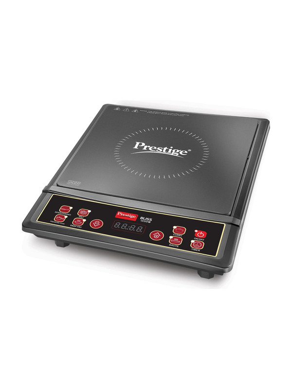 Prestige 1200 W Induction Cooktop Push Button(Black, 41055 Bliss |Indian Menu Options|Anti-Magnetic Wall|Timer With User Pre-Set)