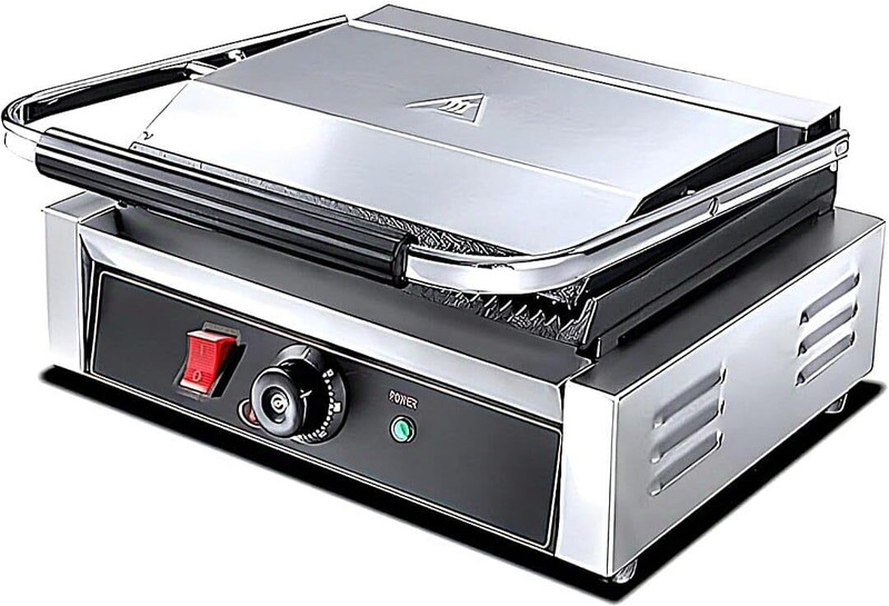 KHUSHI UDYOG 1800 W Induction Cooktop Push Button(Silver, Toastino 2-Slice Jumbo Commercial Griller 2000W Timer Non-Stick Black)
