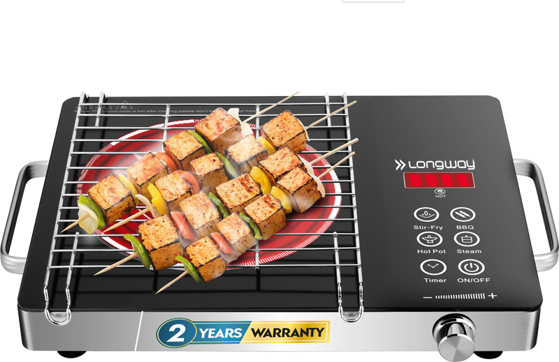 Longway 2200 W Induction Cooktop Touch Panel(Silver, Black, Lumora Pro)